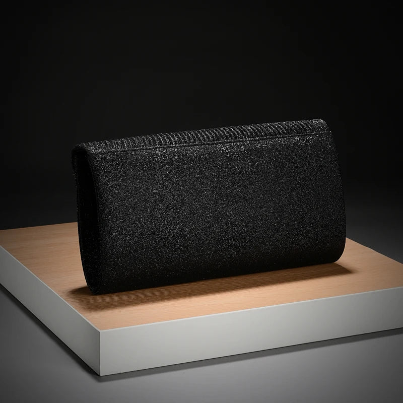 Pochette femme cérémonie Dorée-Noir-Argent-ShopGET®
