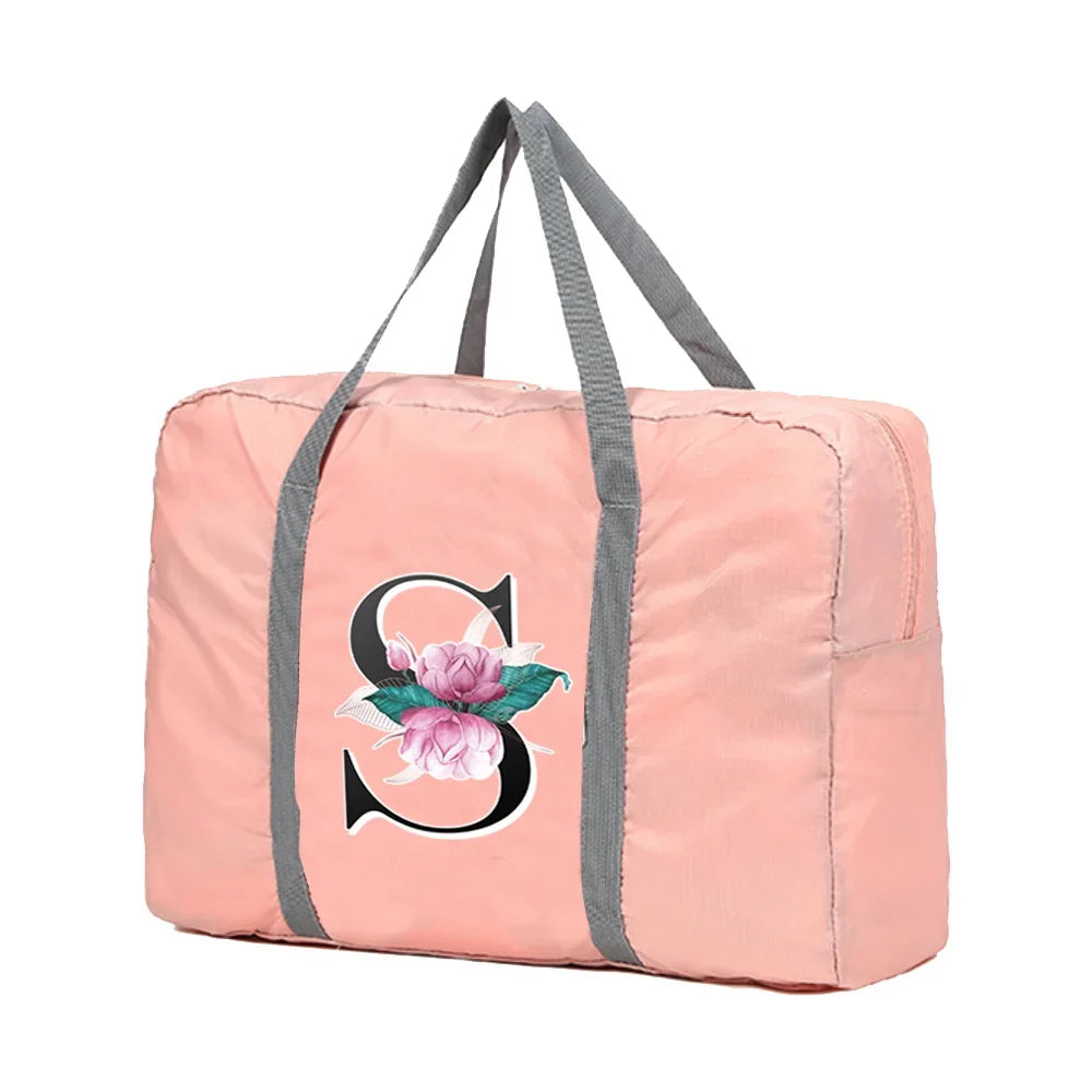 Sac weekend femme lettre prénom de S à Z Rose-S-W-V-U-T-Z-Y-X-ShopGET®