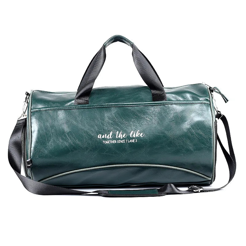 Sac polochon étanche en cuir Noir A-Noir B-Vert A-Noir Jaune-Vert B-ShopGET®