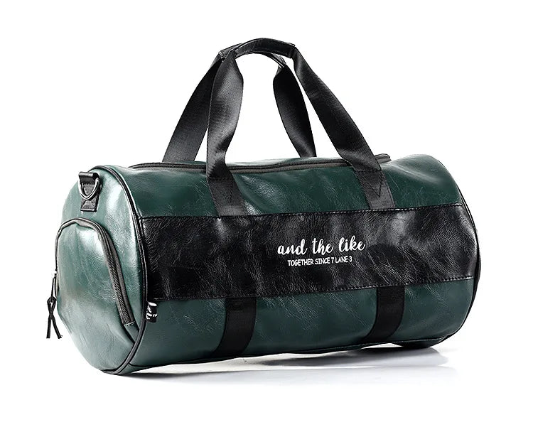 Sac polochon étanche en cuir Noir A-Noir B-Vert A-Noir Jaune-Vert B-ShopGET®