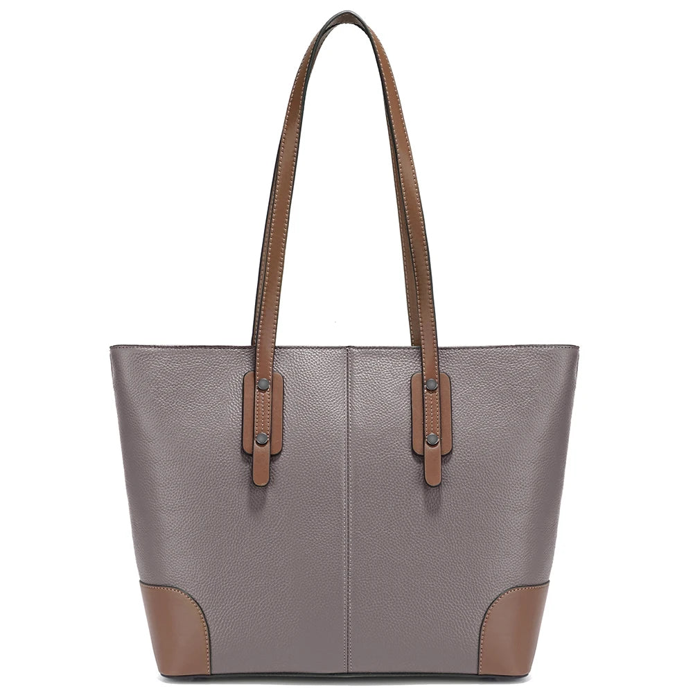 Sac cabas noir pour le travail - Elena Marron-Kaki-Gris-Bleu-Noir-ShopGET®