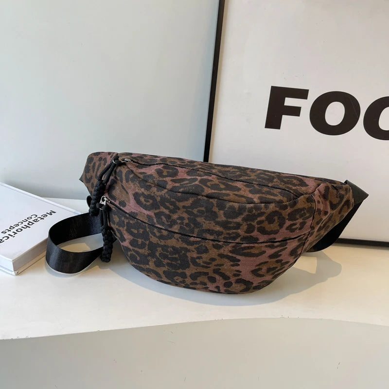 Sac banane bandoulière léopard