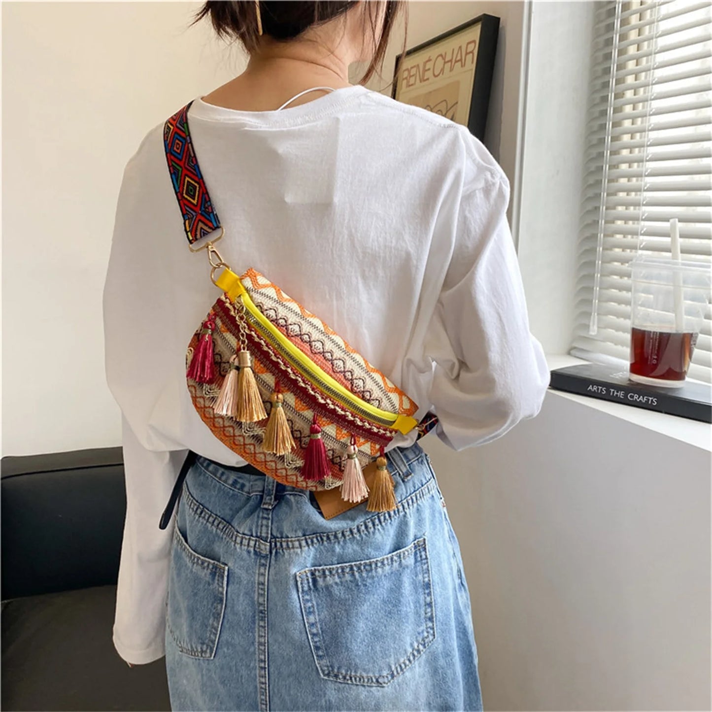 sac banane femme tendance ethnique de style bohème