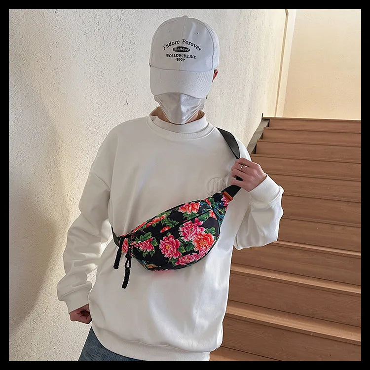 Sac banane fleurs pour homme / f