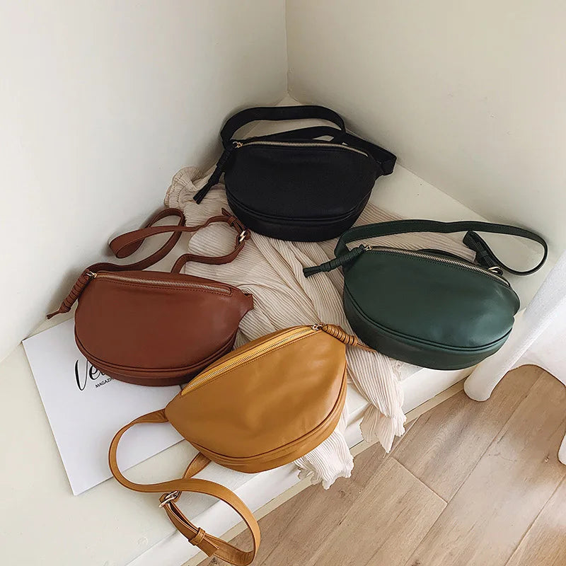 Sac banane en cuir camel