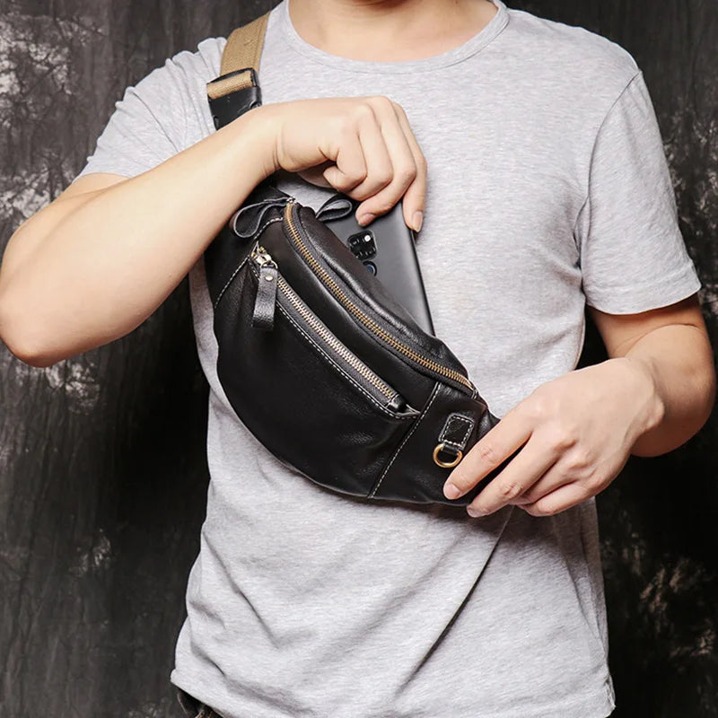 Sac banane homme luxe pas cher en cuir - ShopGET®