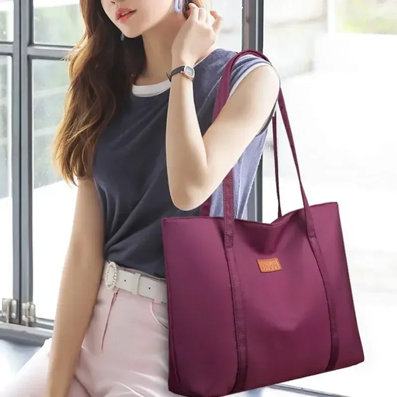Sac cabas noir Oxford Rouge-Bleu-Gris et Blanc-Noir-ShopGET®