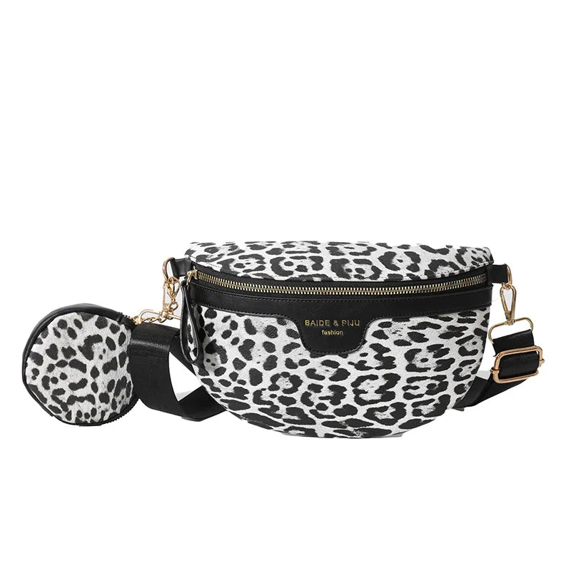 Sac banane léopard demi-lune de luxe