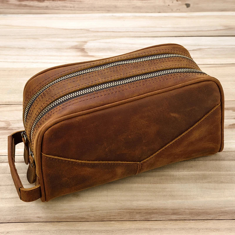 Trousse de toilette homme pas cher en cuir - ShopGET®