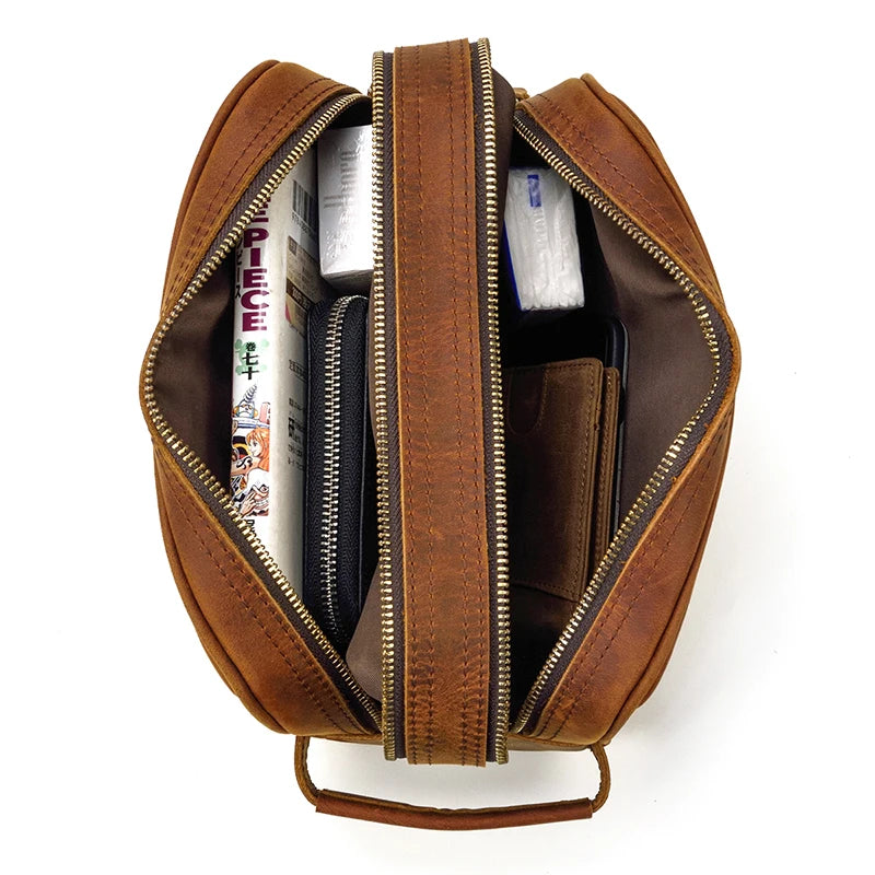 Trousse de toilette homme pas cher en cuir - ShopGET®
