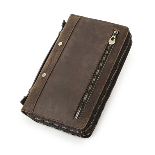 Sac pochette homme  cuir Marron / 24 x 3.5 x 15cm / Offerte-ShopGET® 