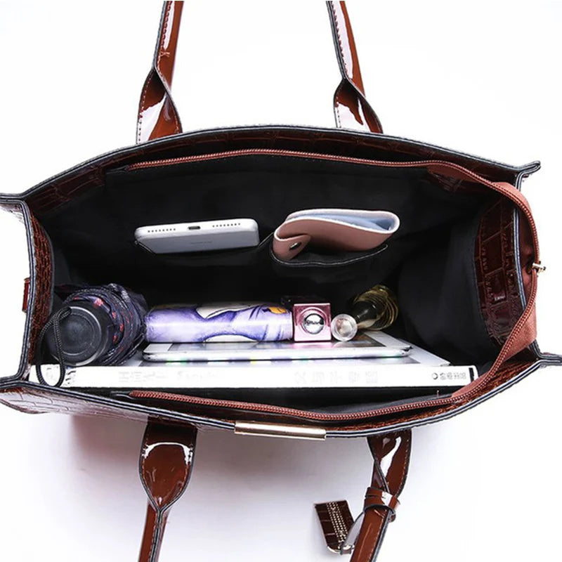 Sac cabas en cuir camel Noir / 34x13x24cm-wine rouge / 34x13x24cm-Marron camel / 34x13x24cm-ShopGET® 