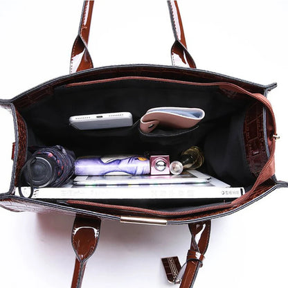 Sac cabas en cuir camel Noir / 34x13x24cm-wine rouge / 34x13x24cm-Marron camel / 34x13x24cm-ShopGET® 
