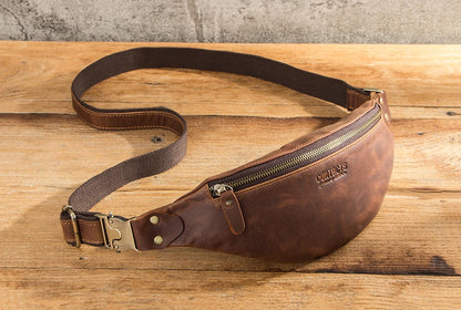 Sac banane en cuir noir homme original
