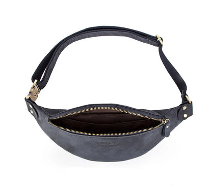 Sac banane en cuir noir homme original