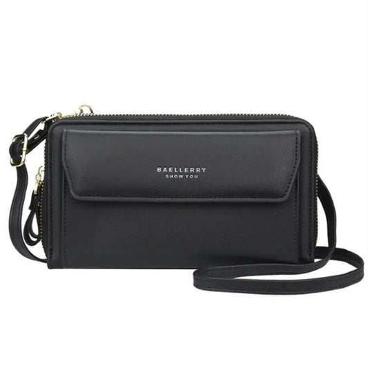 Pochette femme multifonction à bandoulière Rose A-Rose B-Rouge-Vert-Bleu-Noir-ShopGET® 