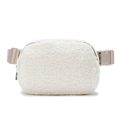 Sac banane velours beige pour femme