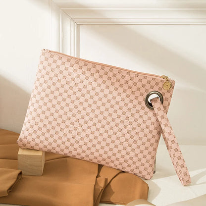 Pochette cuir femme Marron-Rose-Noir-ShopGET® 