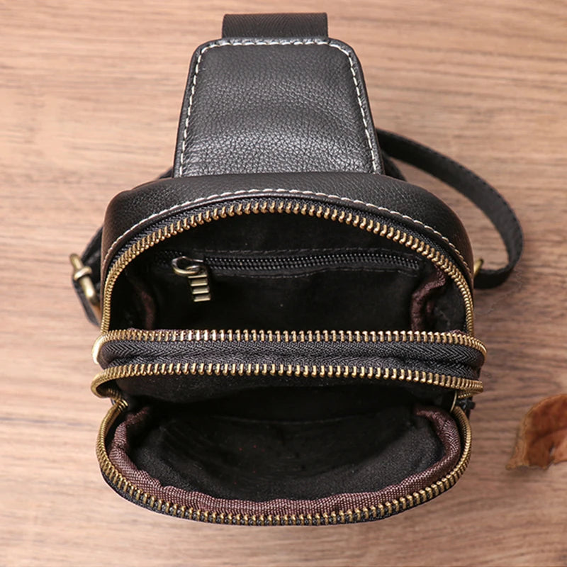 Petit sac banane  cuir peau de vache homme - ShopGET®