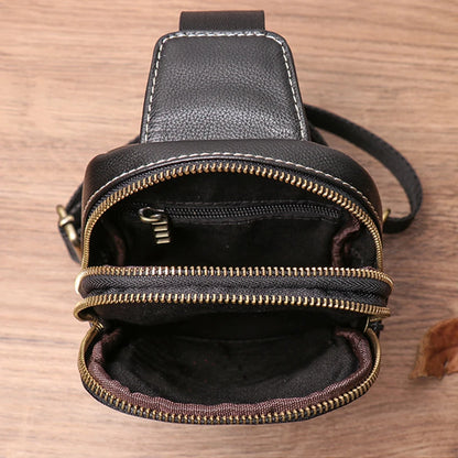 Petit sac banane  cuir peau de vache homme - ShopGET®