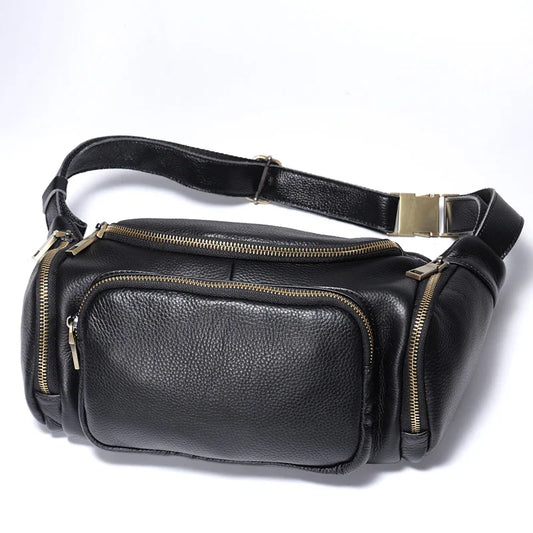 Sac banane homme militaire en cuir de qualité