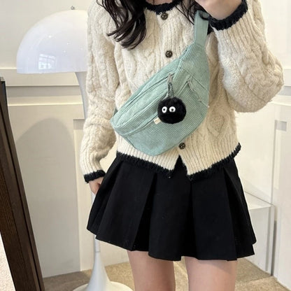 Sac banane velours noir pour femme