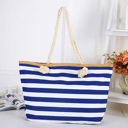 Cabas sac canvas Noir-Rose-Bleu-ShopGET® 