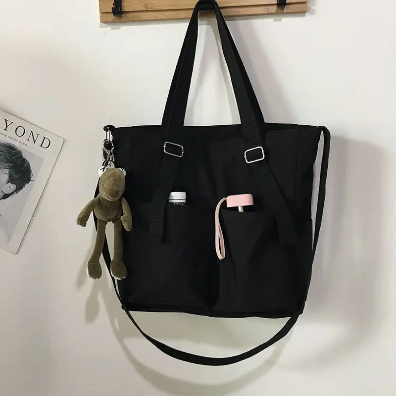 sac cabas tissu Oxford Beige A-Vert A-Bleu A-Beige B-Noir A-Bleu B-Noir B-Vert B-ShopGET® 