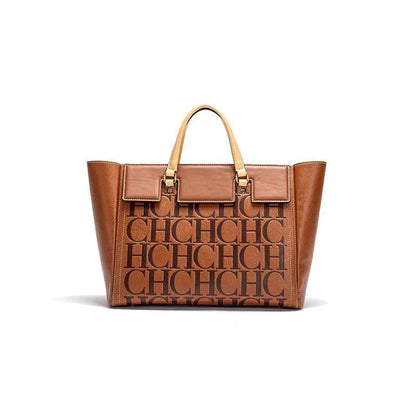 Sac cabas femme solide Marron-Bleu navy-Shopget 