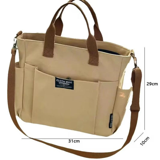 sac cabas tissu Urban Minimaliste kaki-Blanc-Noir-ShopGET® 