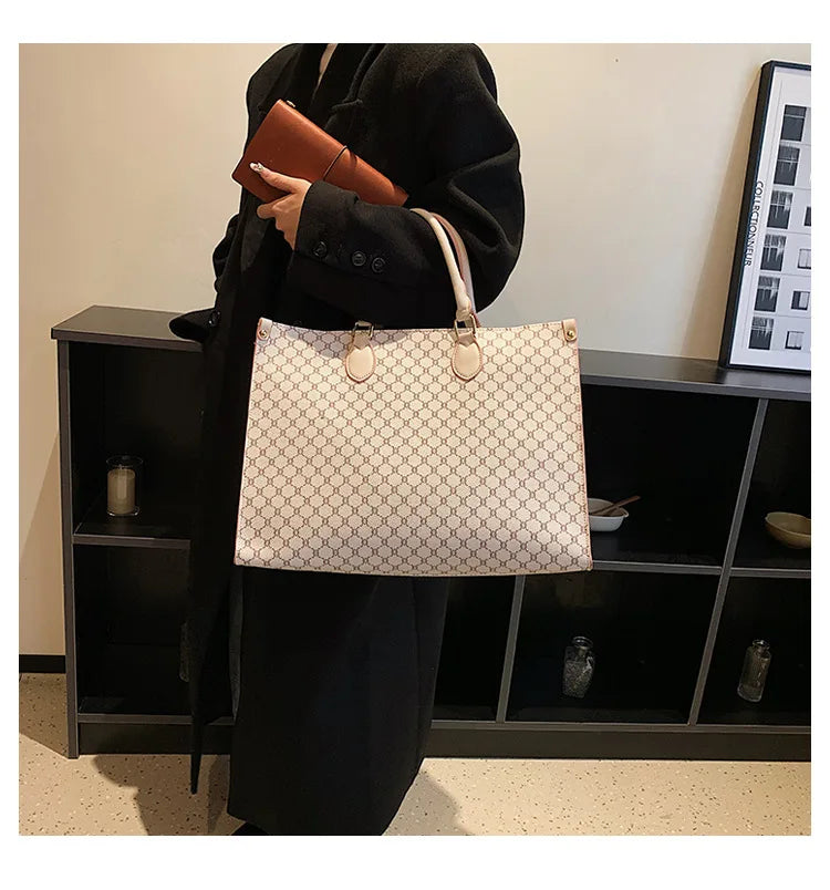 Sac cabas femme mignon luxury Beige-Pourpre-Rose-Bleu-Blanc-Gris-Café-Café B-Marron-ShopGET® 