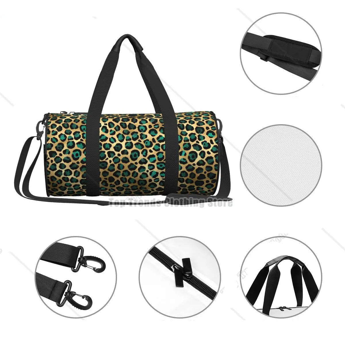 Sac polochon zebra léopard Léopard 45 x 23 cm-ShopGET® 