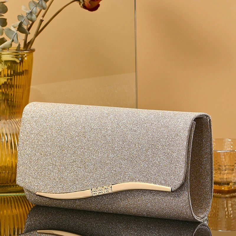 Pochette femme luxe de soirée Blanc-Dorée-Noir-Argent-ShopGET® 