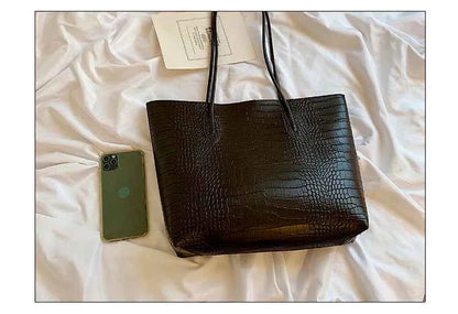 Sac cabas femme noir en cuir sans accessoires Noir / 30x32x8cm-Marron / 30x32x8cm-ShopGET® 