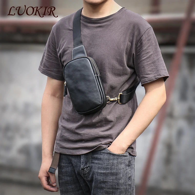 Petit sac banane  cuir peau de vache homme - ShopGET®