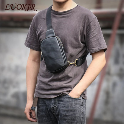 Petit sac banane  cuir peau de vache homme - ShopGET®