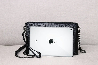 Pochette femme sac en cuir Rouge-Pourpre-Noir-ShopGET® 