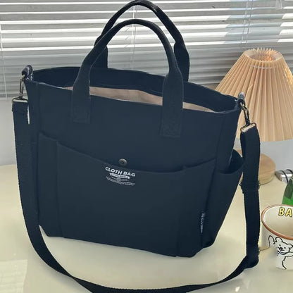 sac cabas tissu Urban Minimaliste kaki-Blanc-Noir-ShopGET® 