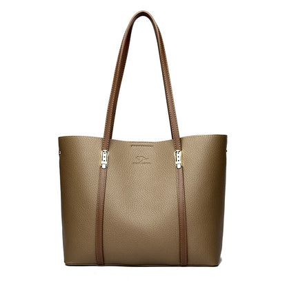Sac cabas noir été cuir brillant Kaki-Gris-Apricot-Noir-Marron A-Marron B-ShopGET® 