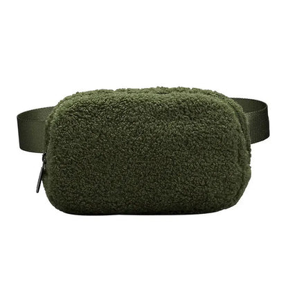 Sac banane velours kaki ceinture