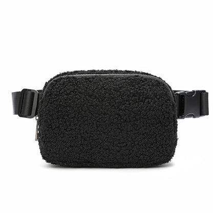 Sac banane velours beige pour femme