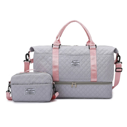 Sac weekend femme tissu Rose-Bleu-Blanc-Pourpre-Gris-Noir-ShopGET® 