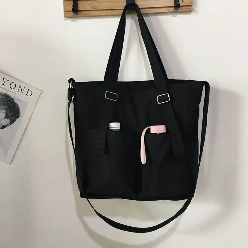 sac cabas tissu Oxford Beige A-Vert A-Bleu A-Beige B-Noir A-Bleu B-Noir B-Vert B-ShopGET® 