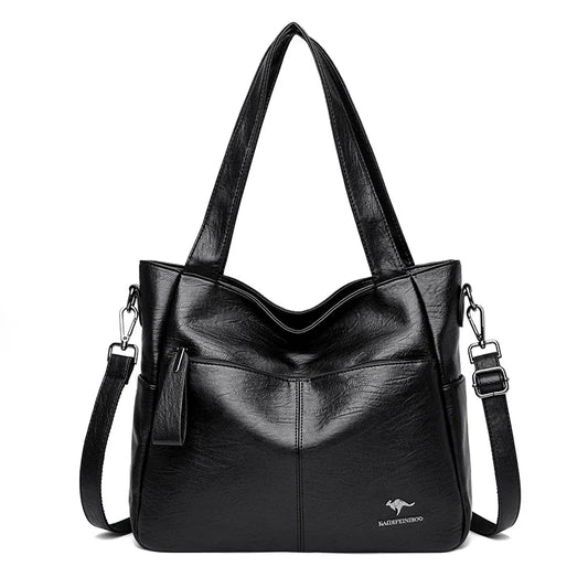 Sac cabas noir Leather kangourou à bandoulière Kaki-Gris-Noir-Bleu-Vert-Gris SB-Burgundy-Noir SB-Burgundy SB-Beige-Marron-ShopGET® 