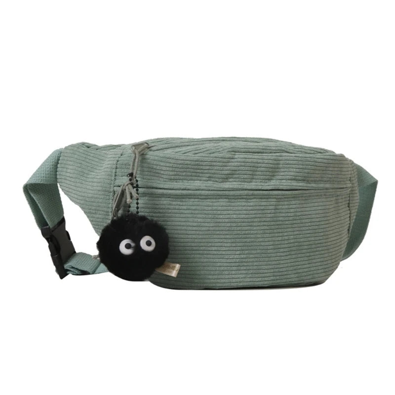 Sac banane velours noir pour femme