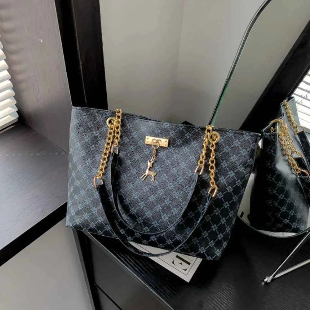Sac cabas femme design en plaid Blanc-Noir-Jaune-Marron-ShopGET® 