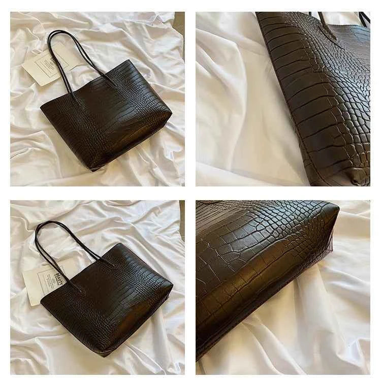 Sac cabas femme noir en cuir sans accessoires Noir / 30x32x8cm-Marron / 30x32x8cm-ShopGET® 