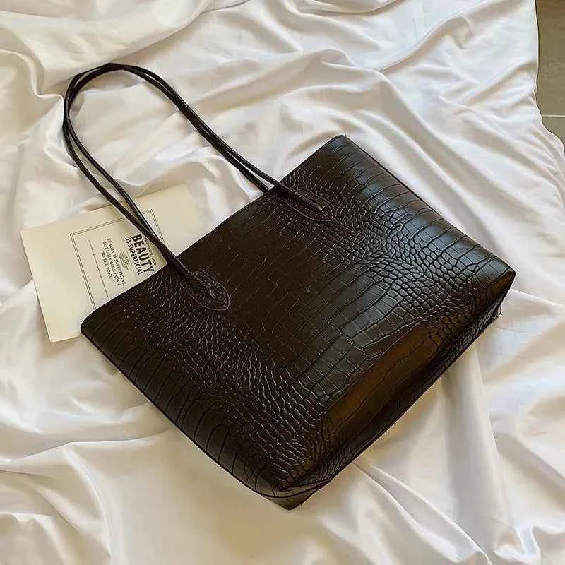 Sac cabas femme noir en cuir sans accessoires Noir / 30x32x8cm-Marron / 30x32x8cm-ShopGET® 