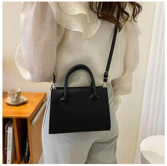 Sac cabas noir femme classique Vert / 20.5x14.5x7.5cm-Marron / 20.5x14.5x7.5cm-Bleu / 20.5x14.5x7.5cm-Blanc / 20.5x14.5x7.5cm-Noir / 20.5x14.5x7.5cm-ShopGET® 