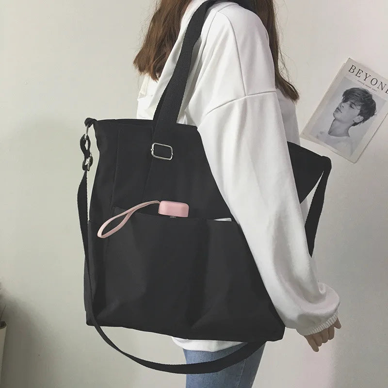 sac cabas tissu Oxford Beige A-Vert A-Bleu A-Beige B-Noir A-Bleu B-Noir B-Vert B-ShopGET® 
